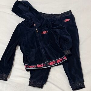 Juicy Couture Navy Velour Jogger Set. Size 3T